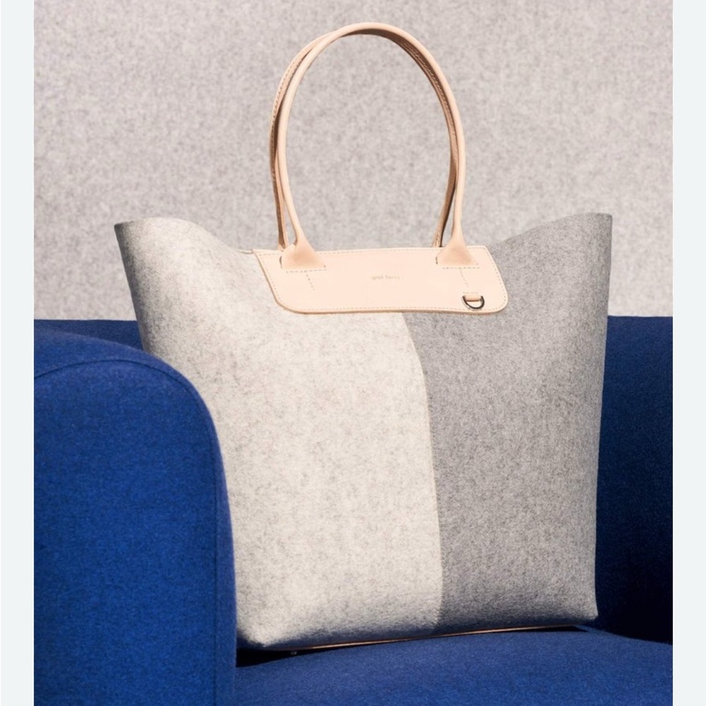 Graf Lantz Aiko Tote Bag colorblock gray and cream